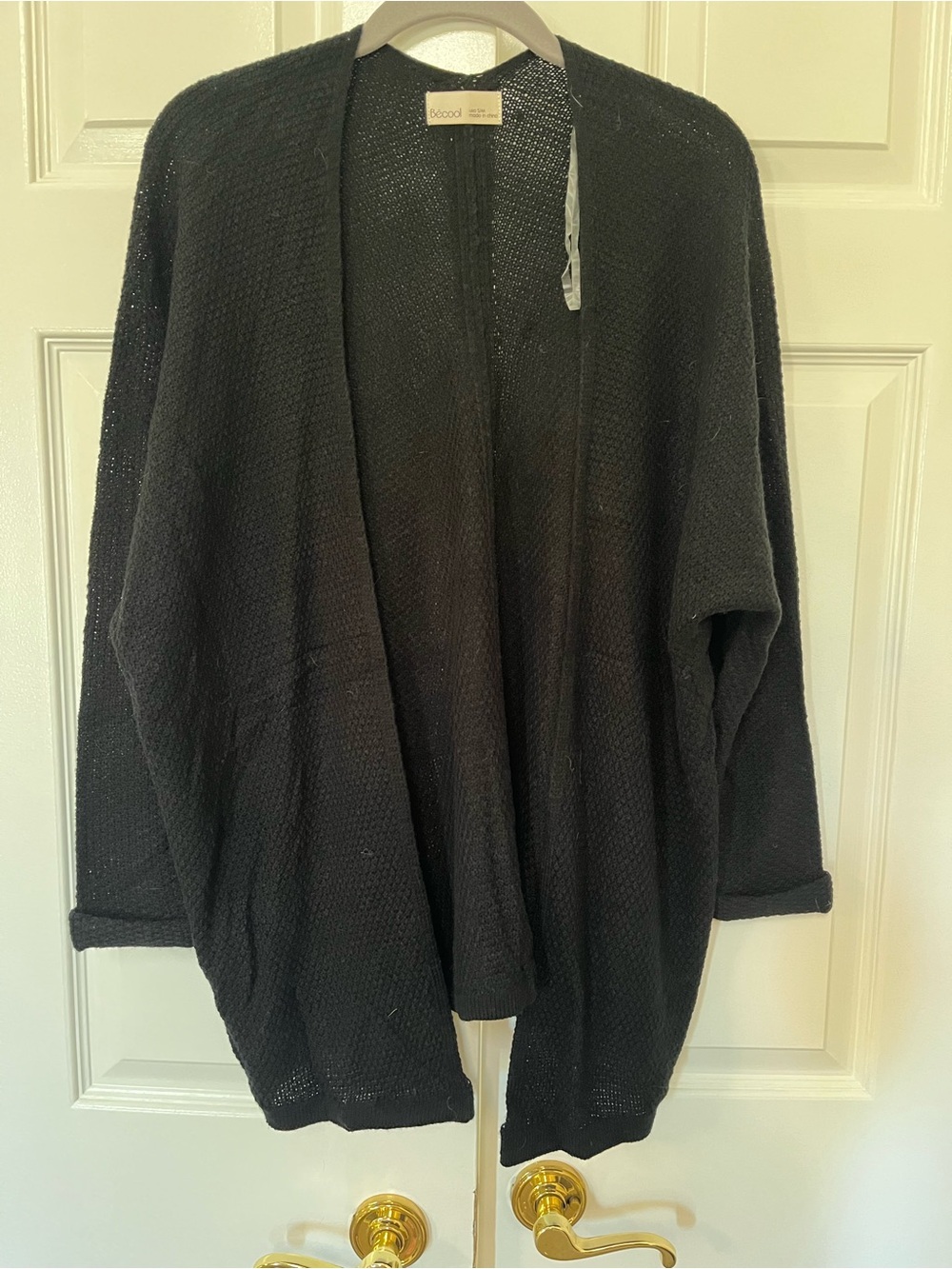 Bécool Black Open Knit Cardigan